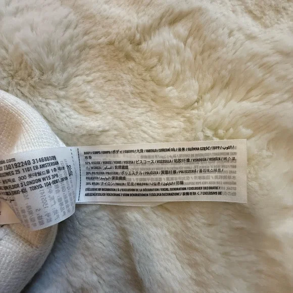 ABERCROMBIE & FITCH CREAM OFF WHITE BLACK TOP/SWEATER MINIMALIST SMALL - Picture 8 of 8